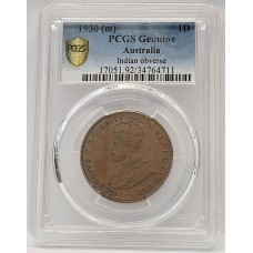 AUSTRALIA 1930 . ONE 1 PENNY . GENUINE